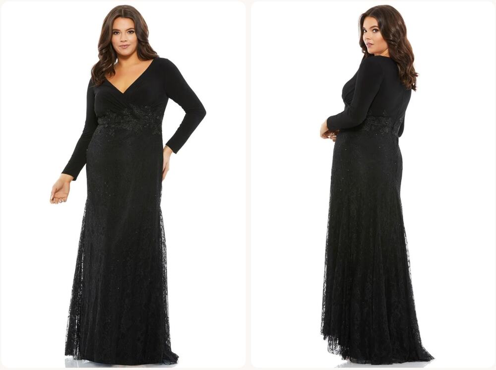 Mac Duggal Long Plus Size Formal Lace Dress Plus Size Lace 67896, Size 18W NWT